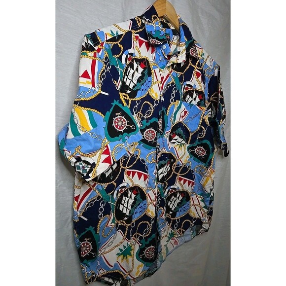 Tango By Max Raab Sailing/Boating Short Sleeve Button Shirt, Sz Med, USA Made - Picture 3 of 7